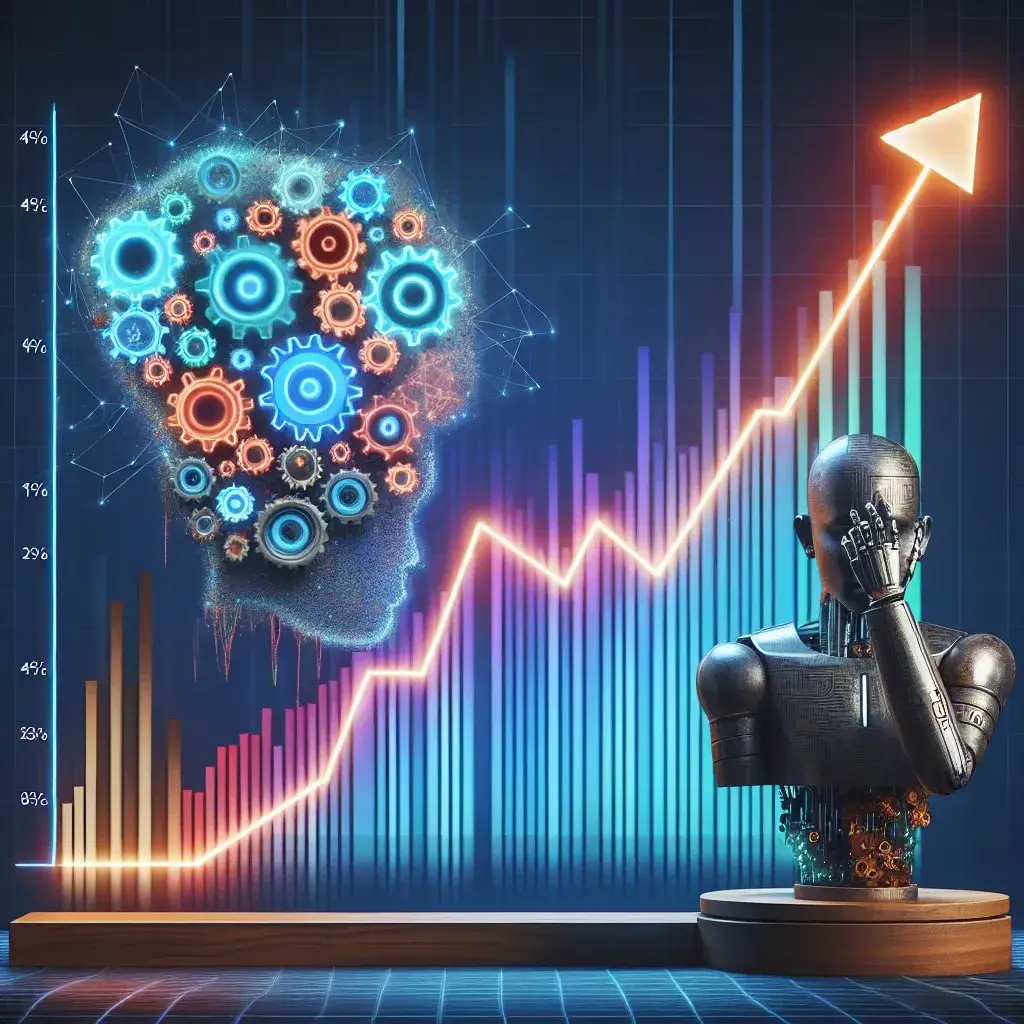 "Infographic illustrating the 47% increase in AI adoption in Indonesia, highlighting key insights from the AWS report on large companies' innovation challenges."